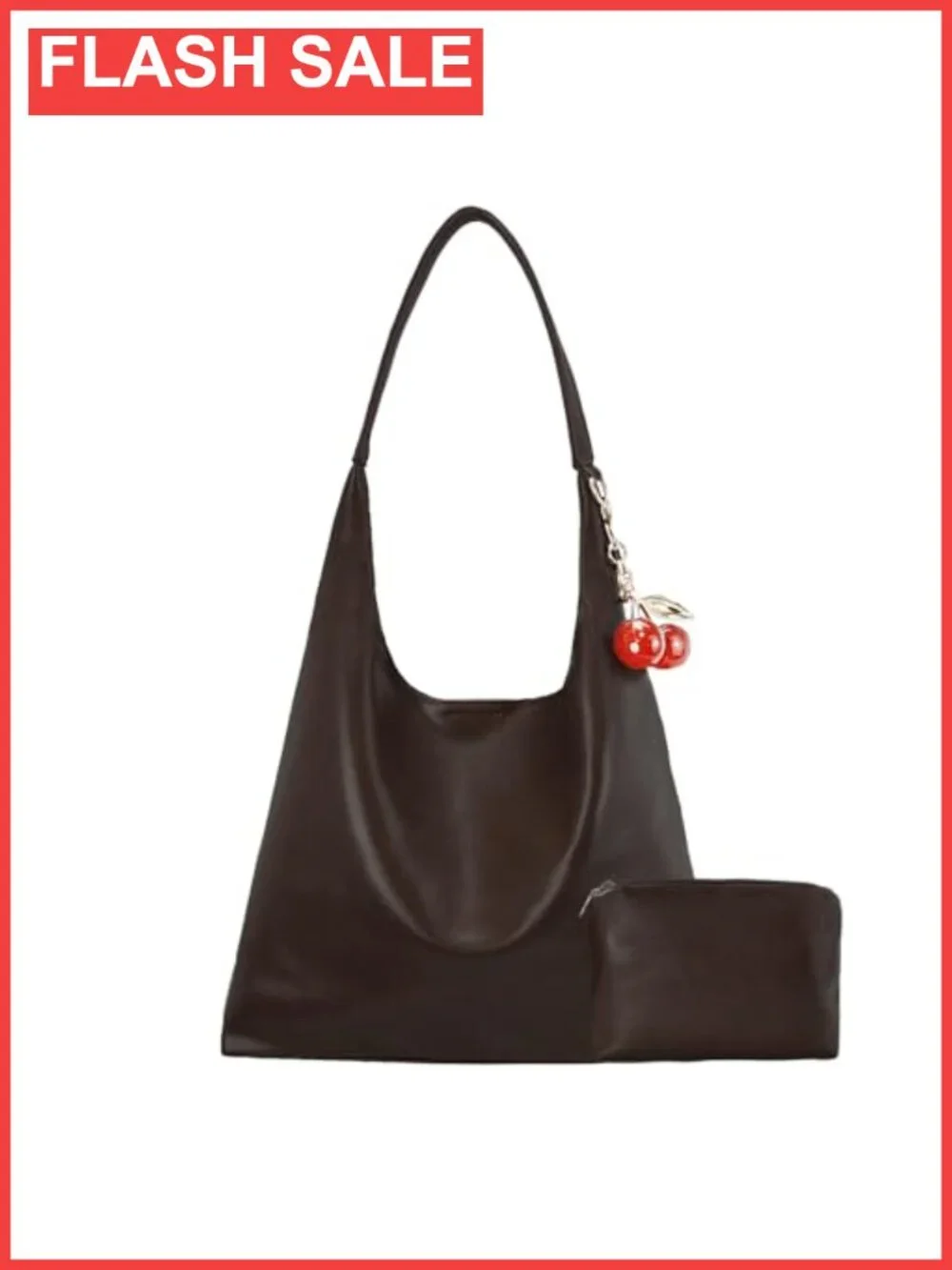 Vegan PU Leather Hobo Bag Slouchy Shoulder Purse Retro Tote Handbag